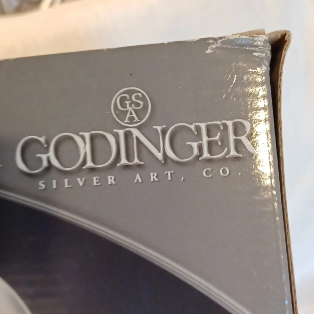 Godinger silver plated hostess set with porcelain handles
